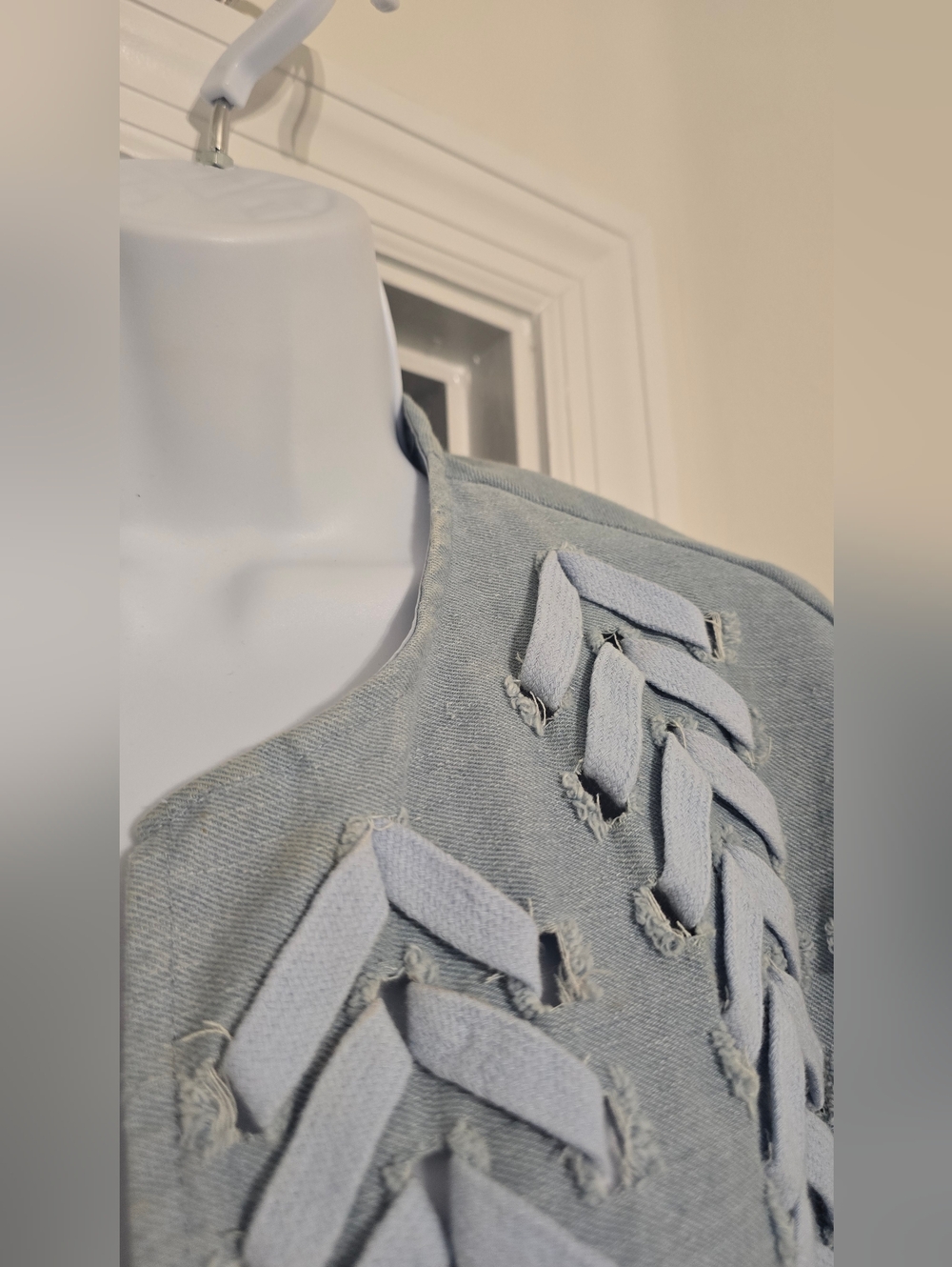 Akira Label Phantogram Denim Poncho with Laces OS Sold out online - Picture 11 of 15